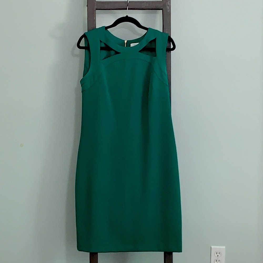 Calvin Klein green cocktail dress